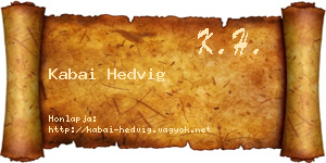 Kabai Hedvig névjegykártya